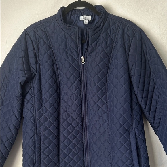Kim Roqers Dark Blue Quilted Jacket Size Large - Picture 2 of 13